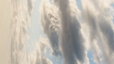 Clouds Getting Orange in a Sky at Sunset (vertical/time lapse) Stock Footage 119956111