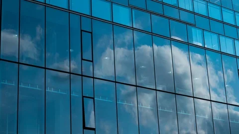 Clouds in glass window reflection Stock-Footage 115802366