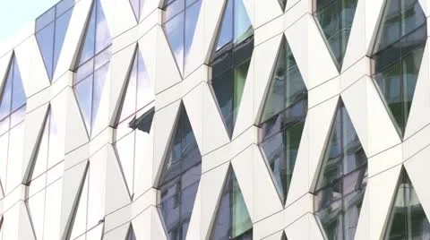 Clouds in glass windows Stock Footage 12459426