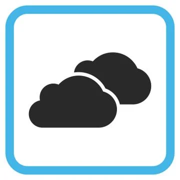 Clouds Glyph Icon In a Frame Stockillustratie