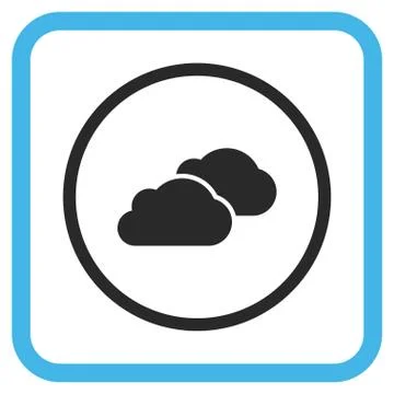 Clouds Glyph Icon In a Frame Stockillustratie