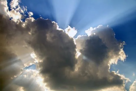 Clouds Godrays  Stock Photos
