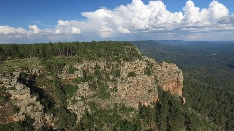 Clouds Granite Cliffs Plateau Mesa Northern Forest Arizona Stock Footage 101621941