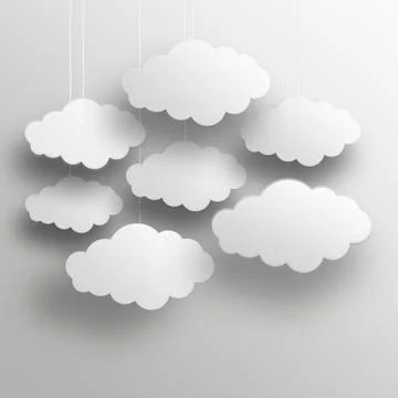 Clouds in gray gradient illustration Illustrazione stock