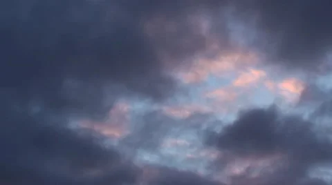 Clouds Grey and Pink Dramatic Sky Stock Footage 41069028