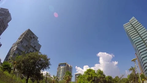 Clouds Hanging Over Seaside Strip Stock Footage 71847910