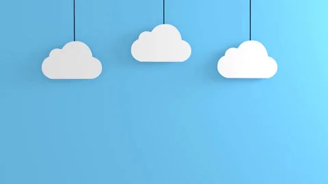 Clouds hanging paper swaying slightly. 3d rendering. Stock Footage 145796170