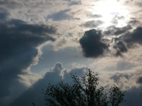 Clouds in the hard back light, the result is dramatic effects, Stock Photos