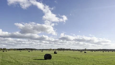 Clouds with hay folds Stock Footage 218624016