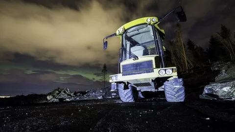 Clouds with Heavy Equipment Stock Footage 87764928