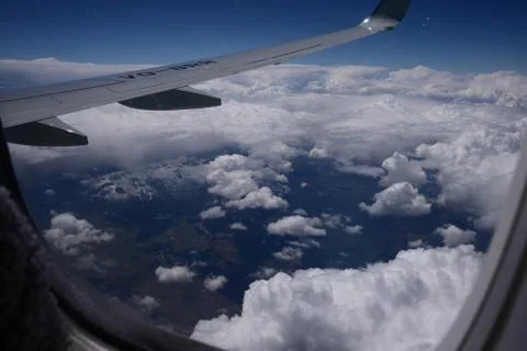 Clouds from a height of flight with a wind airplane Stock Photos
