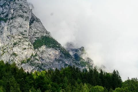 Clouds   hide   mountains Stock Photos
