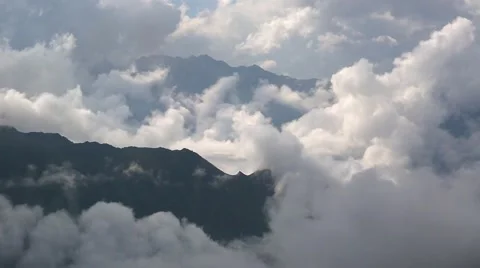 Clouds in high mountains Stock Footage 44950097