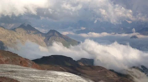 Clouds in high mountains Stock Footage 44953391