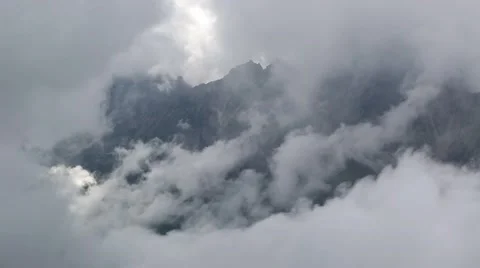 Clouds in high mountains Stock Footage 44953830