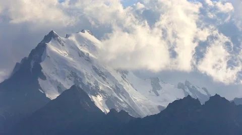 Clouds in high mountains Stock Footage 45099489