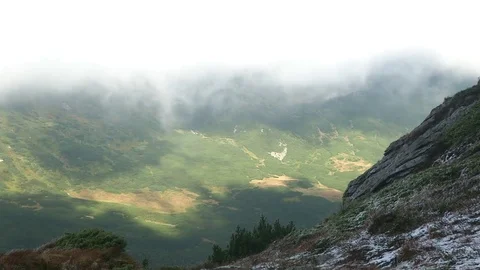 Clouds in the high mountains Stock Footage 71154176