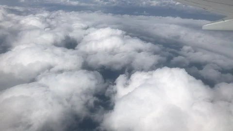 Clouds from high view and dark blue sky Stock Footage 123557220