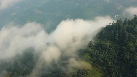 Clouds on Hill timelapse Stock Footage