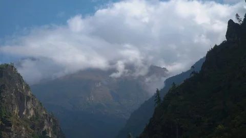 Clouds in the Himalayas Stock Footage 85070550