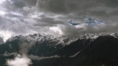 Clouds in the Himalayas before a storm Stock Footage 136581899