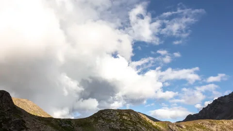 Clouds Hover Over the Mountains Stock Footage 157546192