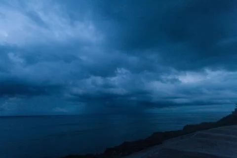 Clouds of Hurricane Irma on the Ocean Stock Photos