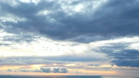 Clouds hyperlace at sunset over Kiev in Ukraine clouds disperse in different dir Stock Footage 112350379