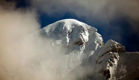 Clouds, ice and snow caps on Eiger,near Grindelwald, Switzerland Stock Photos