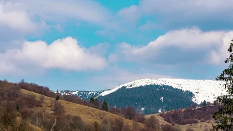 Clouds on ice mountains Видео 73858173