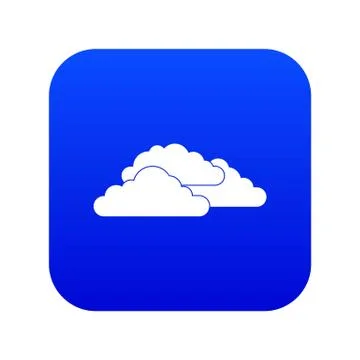 Clouds icon digital blue Illustrazione stock