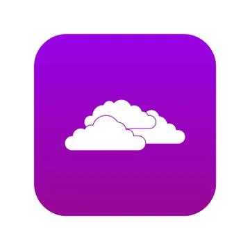 Clouds icon digital purple イラスト素材