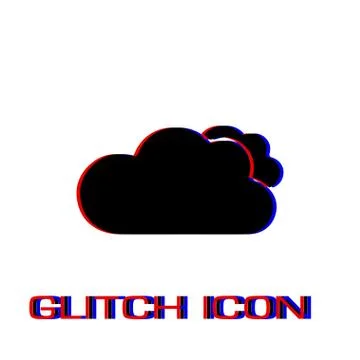 Clouds icon flat Stock Illustration