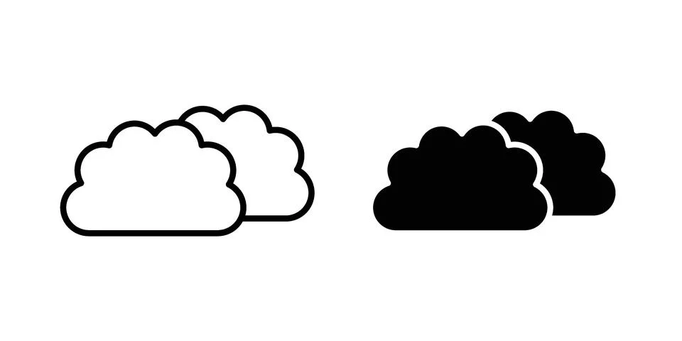 Clouds icon Illustration set. Vector Eps10 for apps Stock Illustration