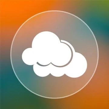 Clouds icon. Internet button on colored  background.. Illustrazione stock