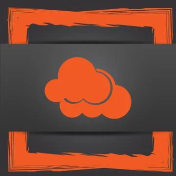 Clouds icon. Internet button on grey background.. イラスト素材