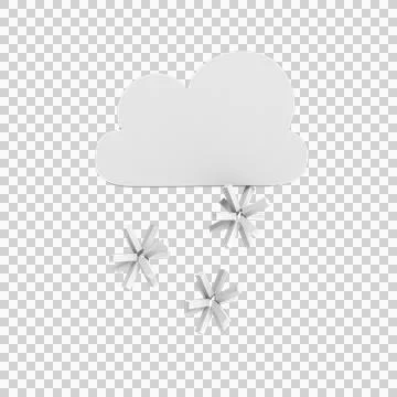 Clouds icon meteo set with snow flakes Stock Illustration