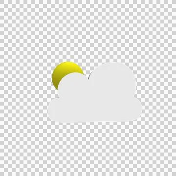 Clouds icon meteo set with sun above Stock Illustration