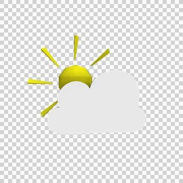 Clouds icon meteo set with sunshine above Stock Illustration