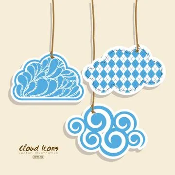 Clouds icon over pink background vector ilustration .. Stock Illustration