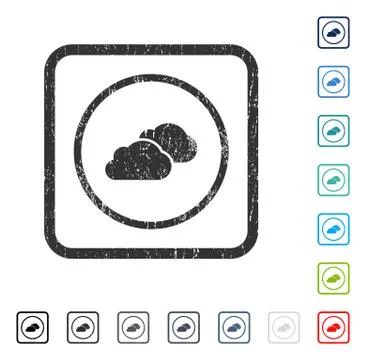 Clouds Icon Rubber Watermark Stock Illustration