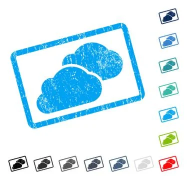 Clouds Icon Rubber Watermark 스톡 일러스트