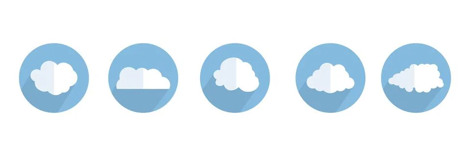 Clouds icon set. Cloud icons for cloud computing web and app. Vector design. Stock Illustration