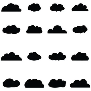 Clouds icon set Stock Illustration