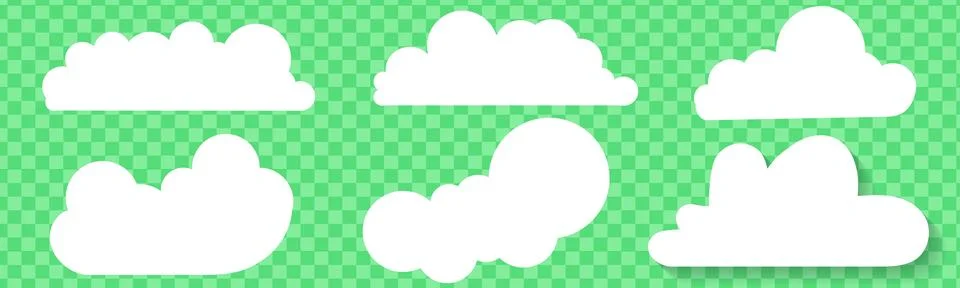 Clouds icon set vector illustrations, Stock Illustration