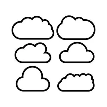 Clouds Icon Set Vector. Simple flat symbol. Perfect Black Outline pictogram i 스톡 일러스트