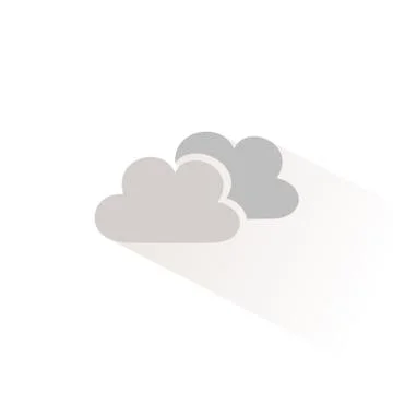 Clouds icon with shadow. Flat vector illustration Illustrazione stock