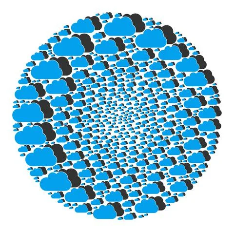 Clouds Icon Spheric Bubble Collage 스톡 일러스트