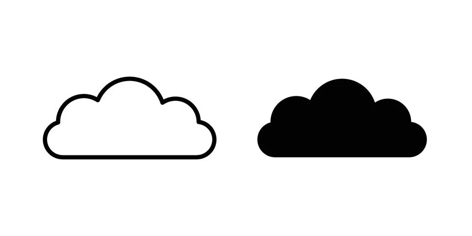 Clouds icon symbol  illustration bundle in black colour Stock Illustration