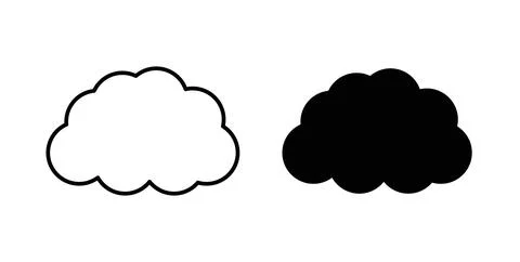 Clouds icon symbol. Vector illustration pack in black color. Stock Illustration